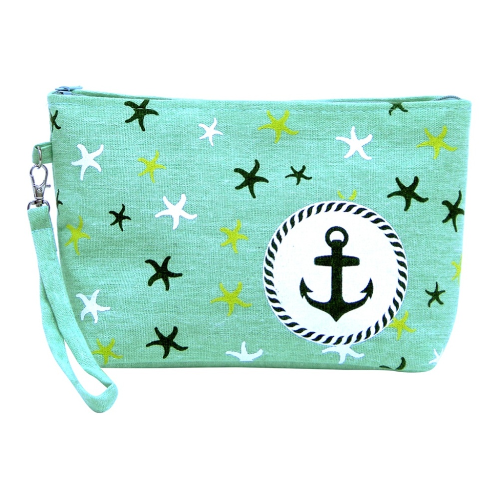 Free w/5 makeup buy!! Green Anchor Wristlet